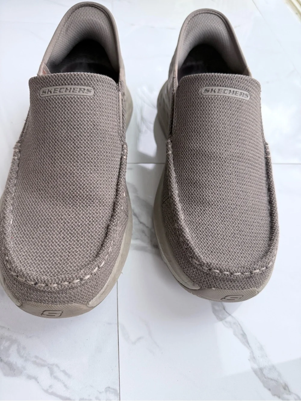 Skechers Parson Ralven Slip-Ins Sneakers Men 9.5 Taupe Hands Free Relaxed Fit